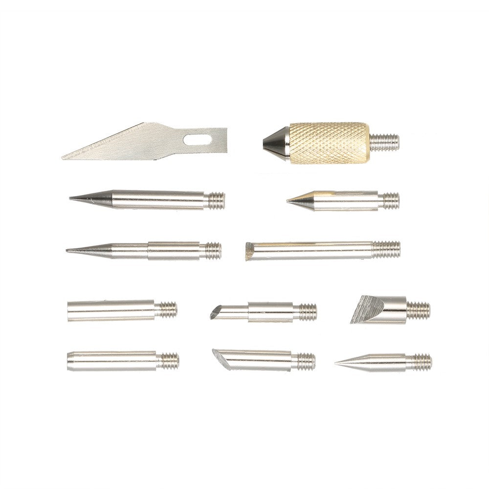 28PCS 60W Electric Adjustable Temperature Welding Soldering Iron Kit Carving Pyrography Tool Soldering Pen Set - US Plug