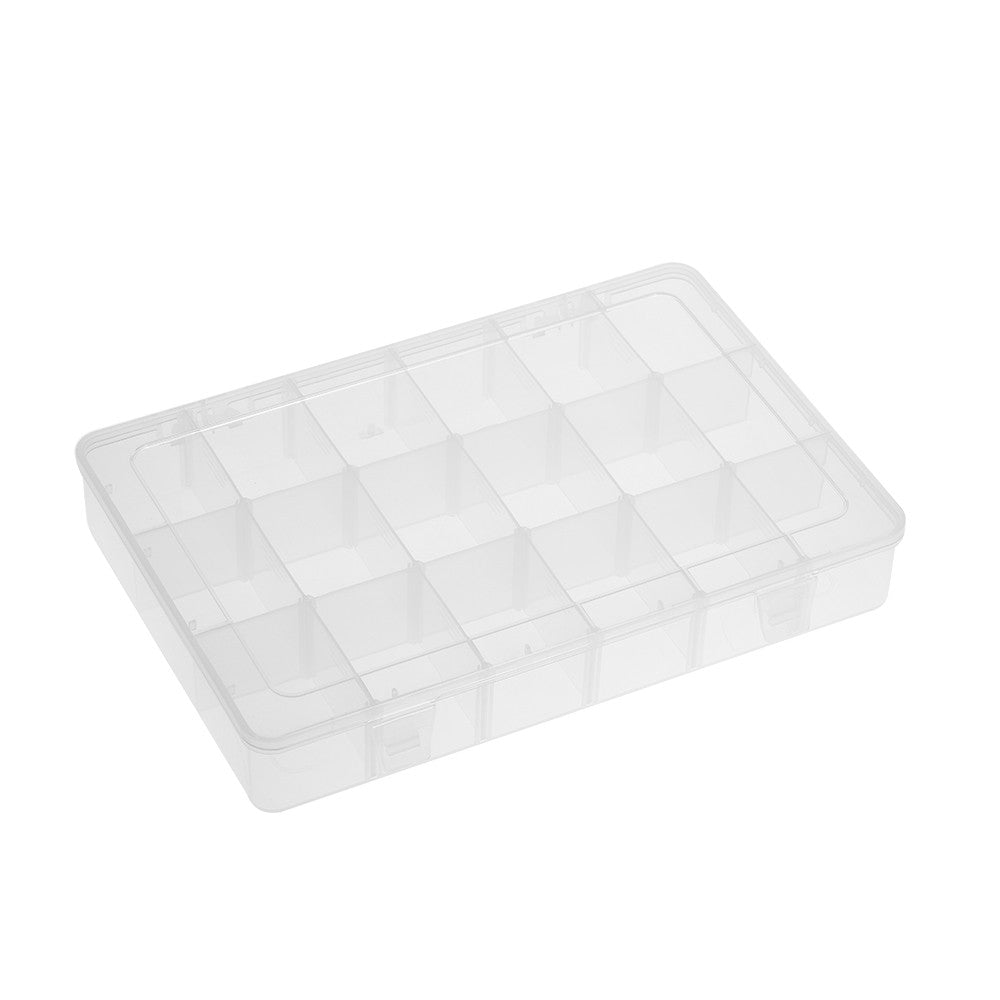 Adjustable Transparent Plastic Dividers 18 Compartment Slot Storage Box Organizer for Small Tools