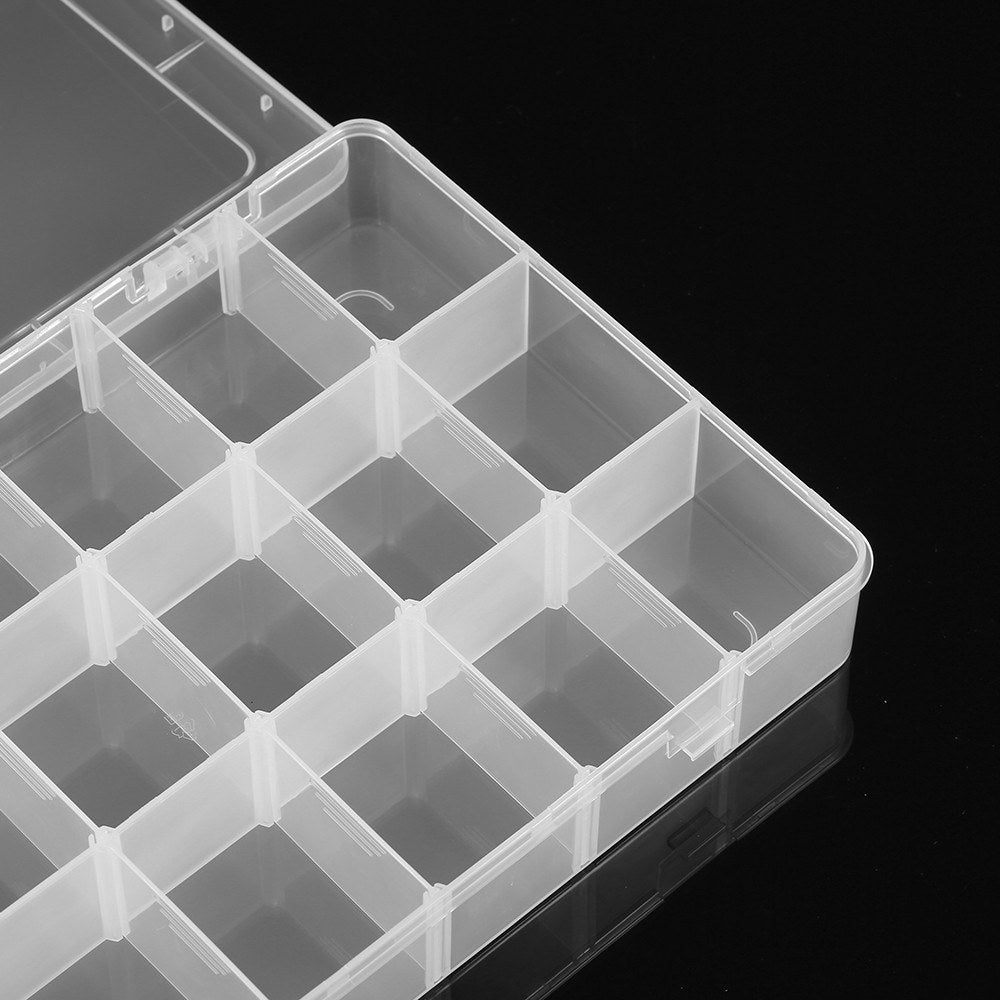 Adjustable Transparent Plastic Dividers 18 Compartment Slot Storage Box Organizer for Small Tools