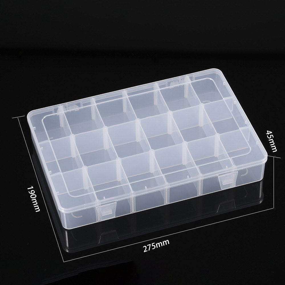 Adjustable Transparent Plastic Dividers 18 Compartment Slot Storage Box Organizer for Small Tools