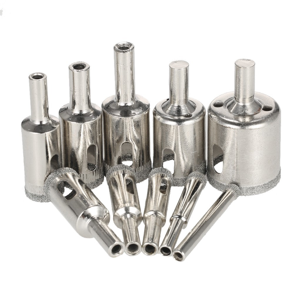 10PCS 6-30mm Glass Hole Drill Bits Saw Kit Marble Ceramic Glass Porcelain Drilling Tool
