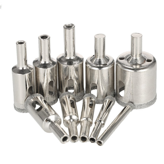 10PCS 6-30mm Glass Hole Drill Bits Saw Kit Marble Ceramic Glass Porcelain Drilling Tool