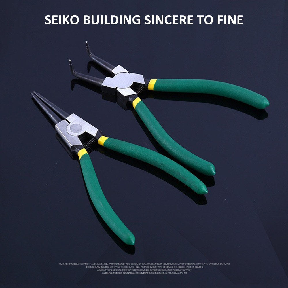 7 inch Circlip Plier Snap Ring Plier Internal External Bent Nose Handle Stick - Straight Tip