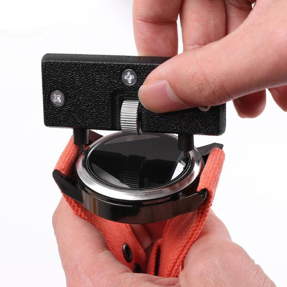 Adjustable Watch Opener Wrench Back Case Battery Remover Screw Wrench Repair Watchmaker Tool - Black