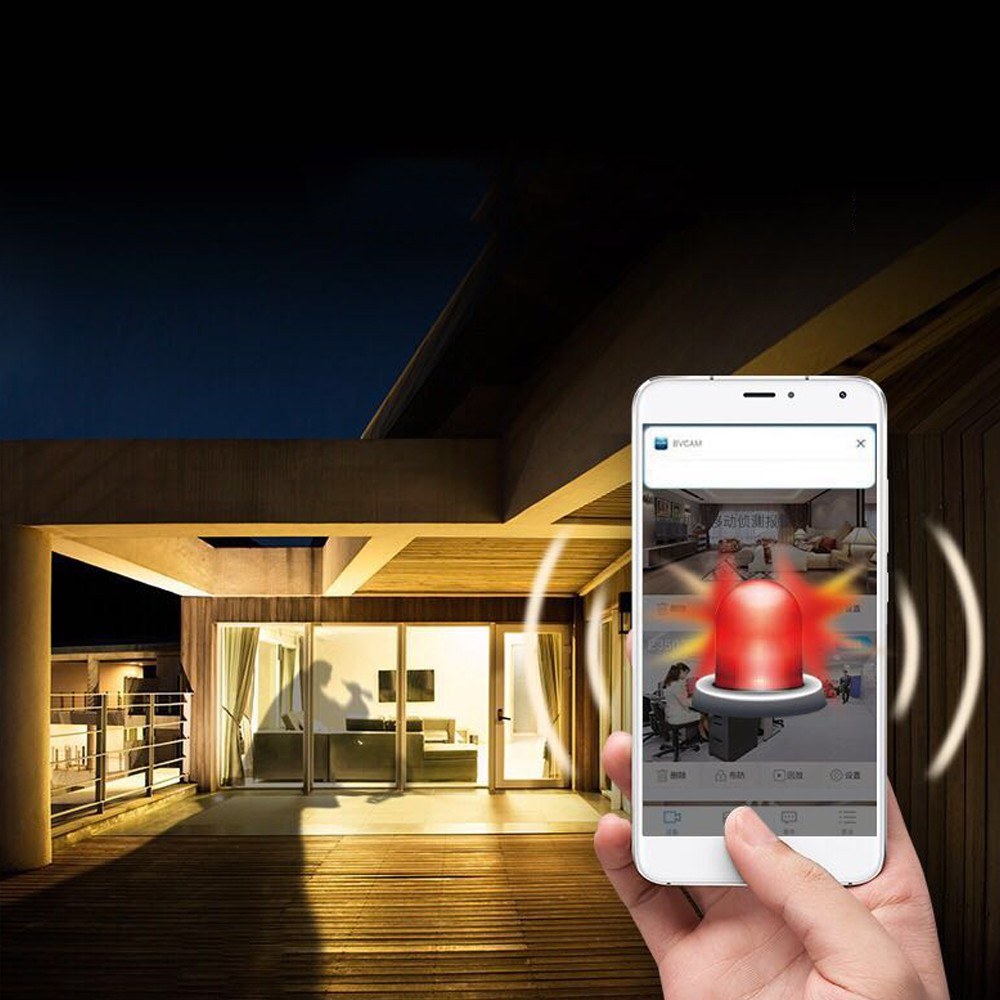 Mini WiFi Camera Portable Metal Case Cameras - White/EU Plug