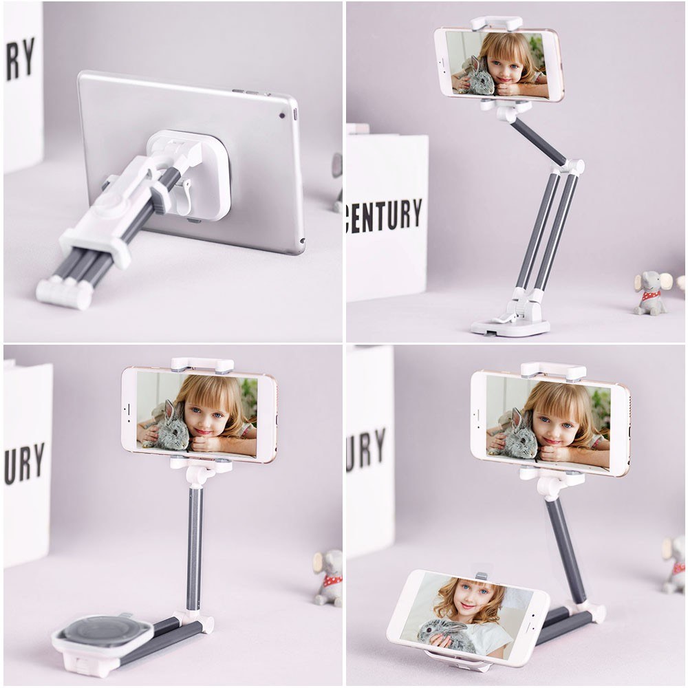 Universal Smartphone Desktop Stand Car Phone Mount Holder - Silver