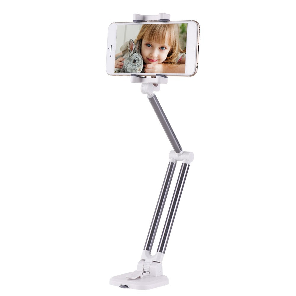 Universal Smartphone Desktop Stand Car Phone Mount Holder - Silver