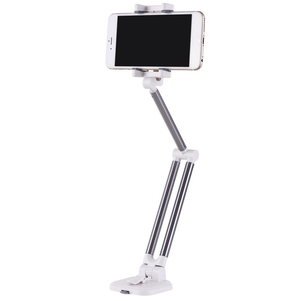 Universal Smartphone Desktop Stand Car Phone Mount Holder - Silver