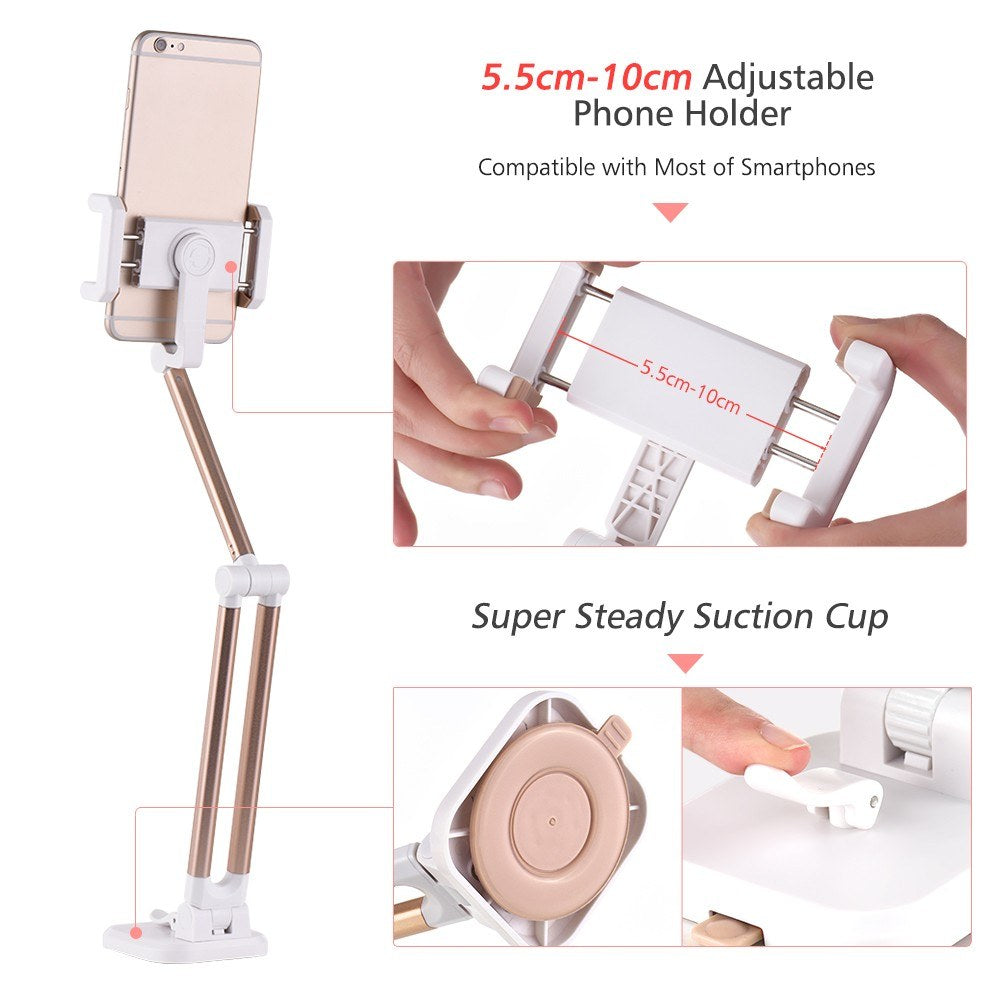 Universal Smartphone Desktop Stand Car Phone Mount Holder - Gold