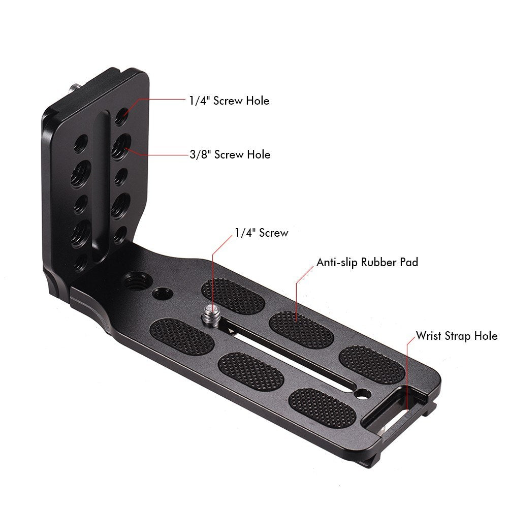 L Shape QR Quick Release Plate - Black