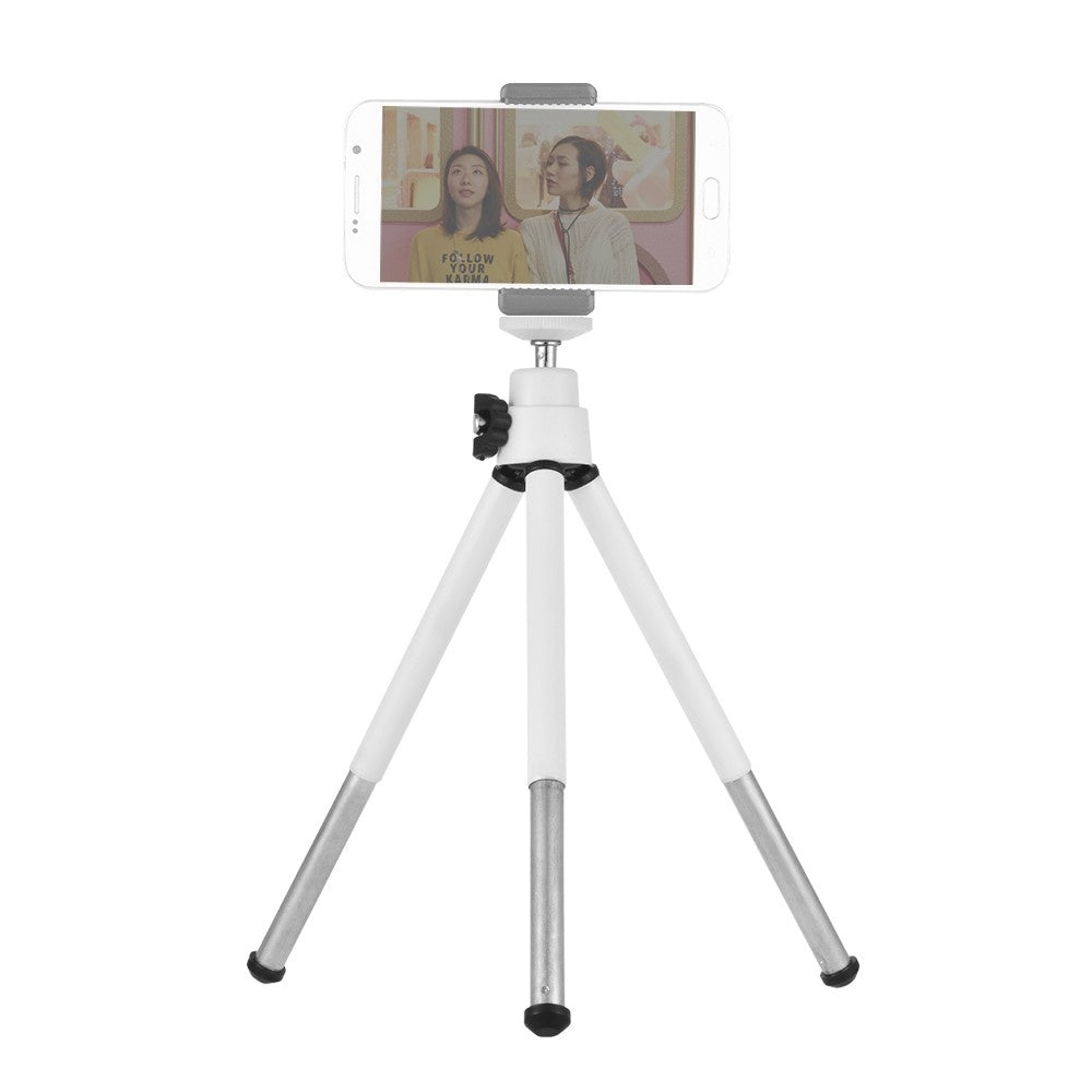 2-Section Extendable Desktop Mini Tripod Stand Holder - White