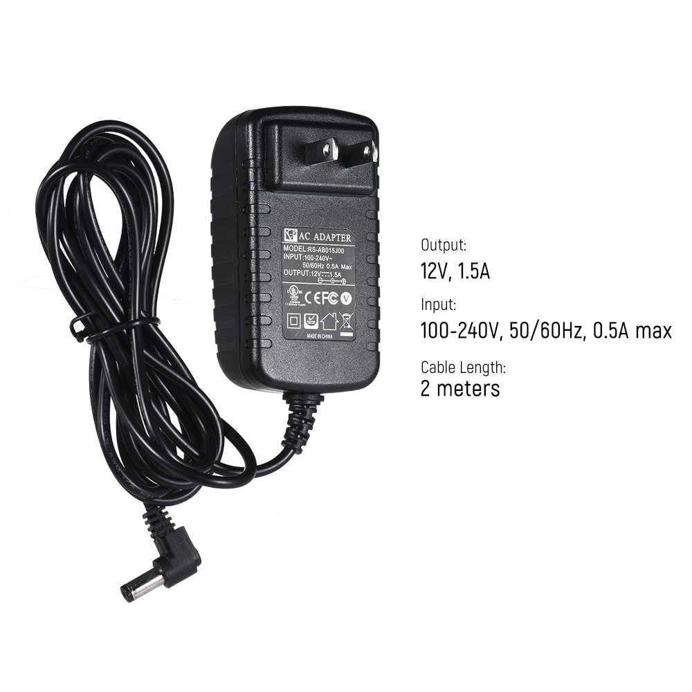 Power Adapter for Viltrox L116T L116B L132T L132B VL-162T LED Video Lights 100-240V - US Plug