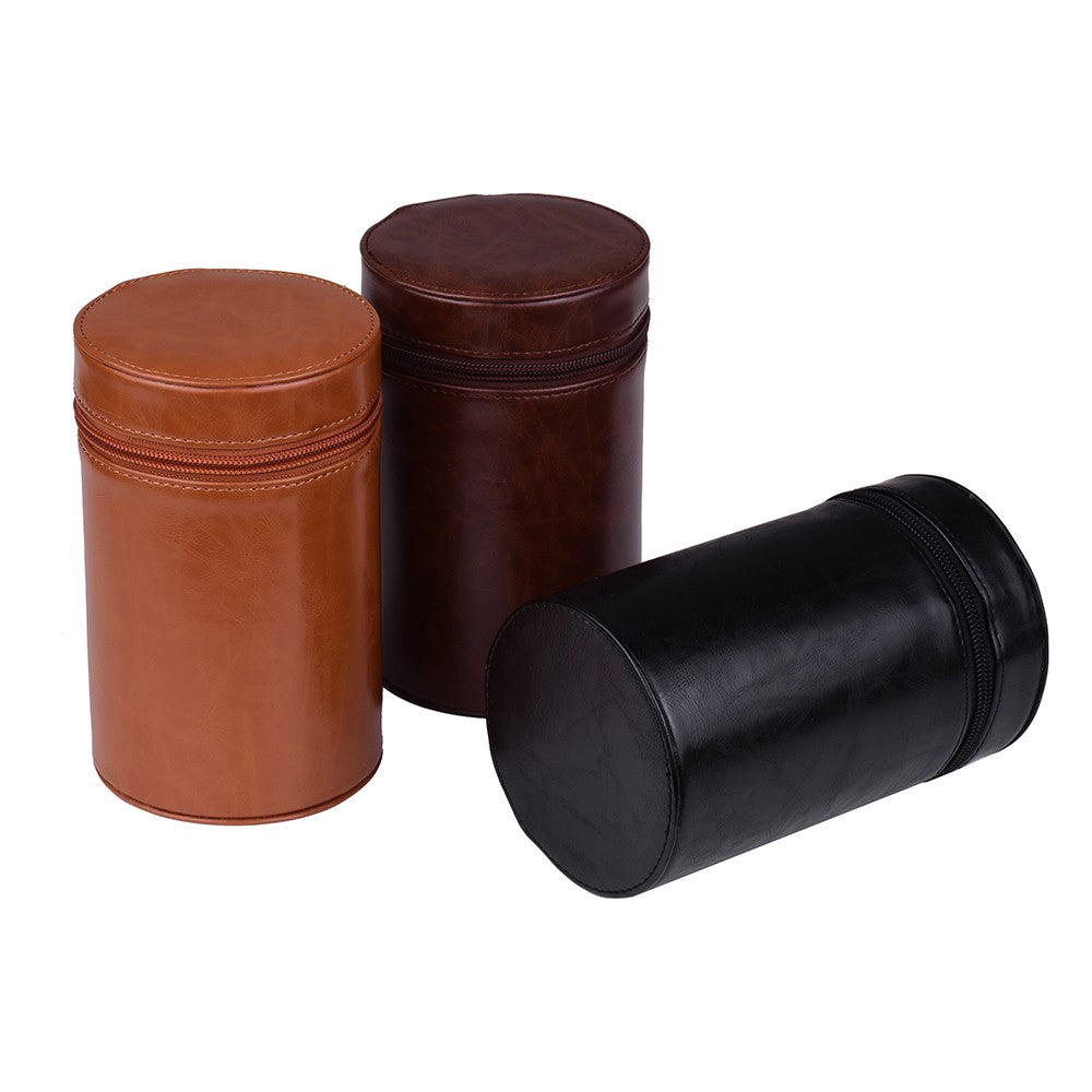 Inner Size 140*85mm For Canon Nikon Sony Fuji Pentax Panasonic DSLR Camera Lens Medium PU Leather Pouch Protective Lens Case Bag Cover - Brown