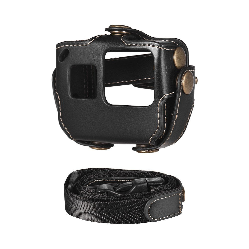 Uniqkart for GoPro Hero 6/5 Action Camera  PU Leather Shell Cover Bag Case - Black