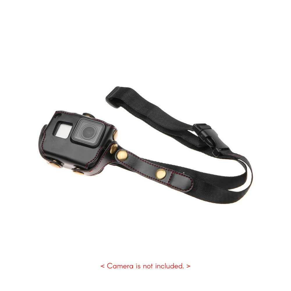 Uniqkart for GoPro Hero 6/5 Action Camera  PU Leather Shell Cover Bag Case - Black