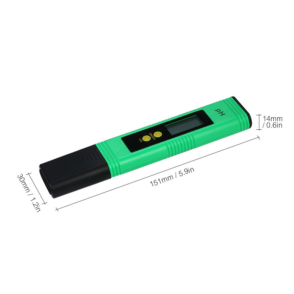 Portable Auto Water Quality Tester Digital LCD pH Meter pH Test Pen - Green