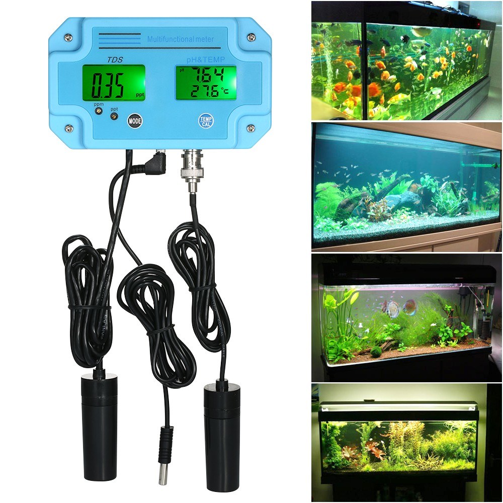 3-in-1 pH/TDS/TEMP Meter Water Detector Multi-function Water Quality Monitor Multiparameter Tester - EU Plug