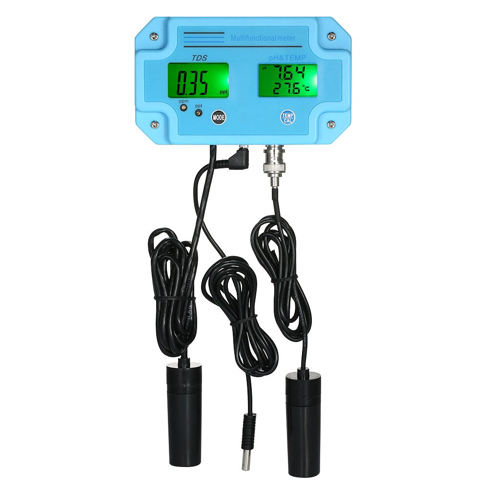 3-in-1 pH/TDS/TEMP Meter Water Detector Multi-function Water Quality Monitor Multiparameter Tester - EU Plug