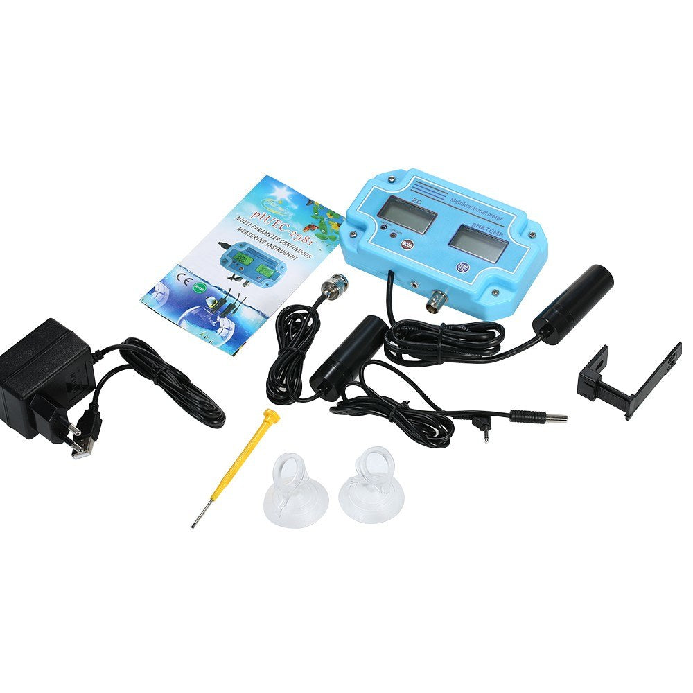 Professional 3 in 1 pH/EC/TEMP Meter Water Detector Multi-parameter Digital LCD Water Quality Monitor - EU Plug