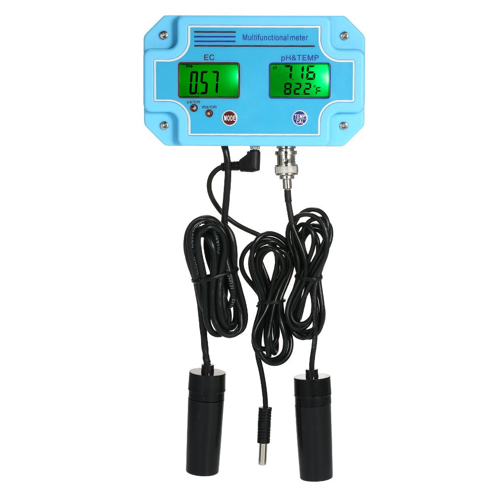 Professional 3 in 1 pH/EC/TEMP Meter Water Detector Multi-parameter Digital LCD Water Quality Monitor - EU Plug