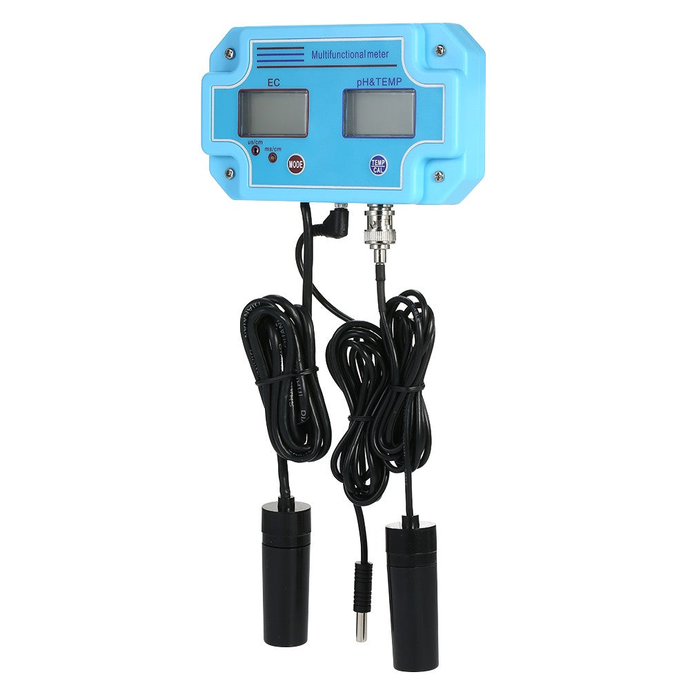Professional 3 in 1 pH/EC/TEMP Meter Water Detector Multi-parameter Digital LCD Water Quality Monitor - EU Plug