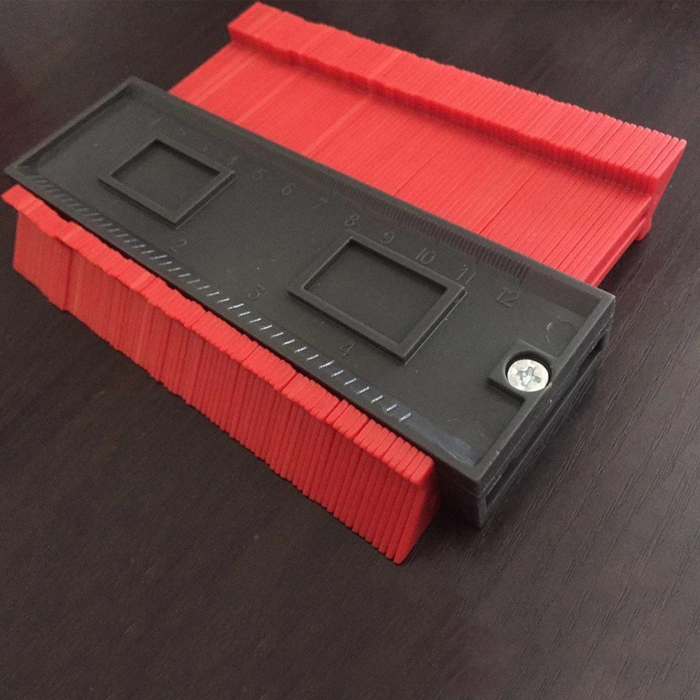 Contour Gauge Duplicator Profile Gauge Tiling Wood Measure Ruler Tools Laminate Tiles Edge Shaping - Black/Blue