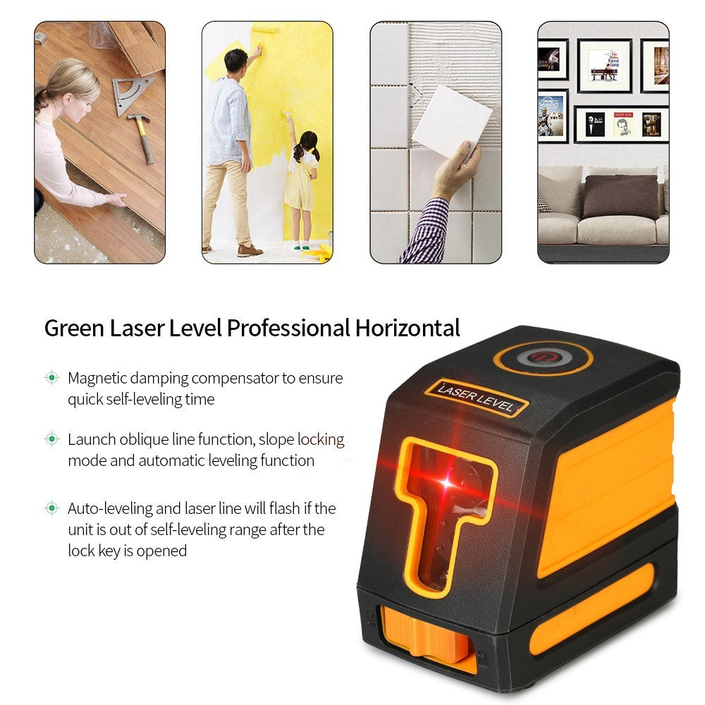 Laser Level Professional Cross Line Leveling with Selectable Laser Lines and Vertical Beam Spread - Without Bracket