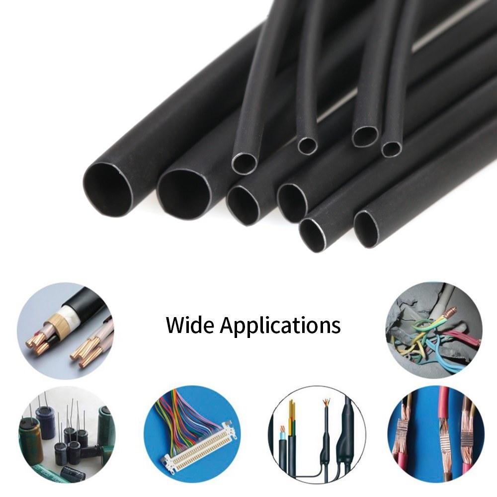 Heat Shrink Tubing Ratio 2:1 Electrical Sleeving Cable Wire Heatshrink Tube 2m Length - 6mm Diameter