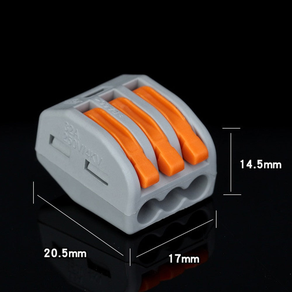 60pcs Cable Connector Wire Junction Compact Box Connectors Quick Terminals with 2/3/5 Way - Grey/Orange