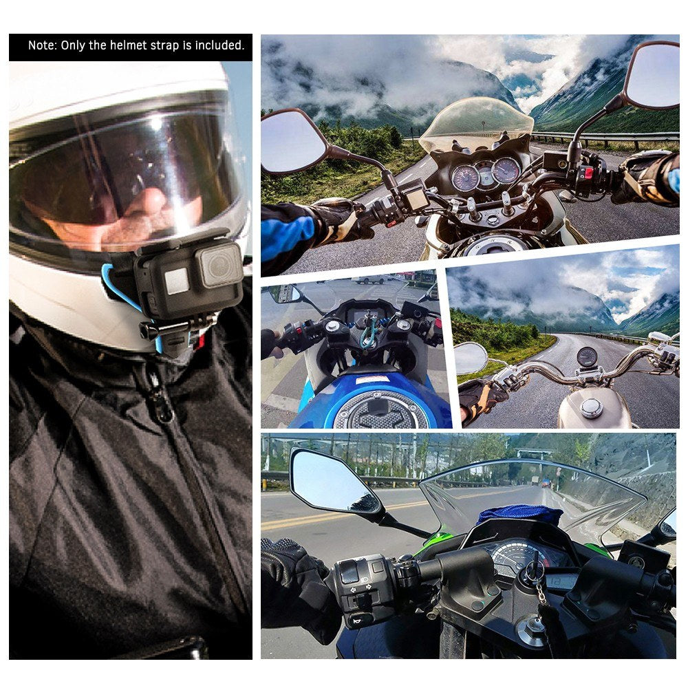 Universal Full Face Motorcycle Helmet Chin Mount Jaw Holder Strap for GoPro Hero 7/6/5/4/3 SJCAM SJ5000/6000/7000 DJI Osmo Action Etc.