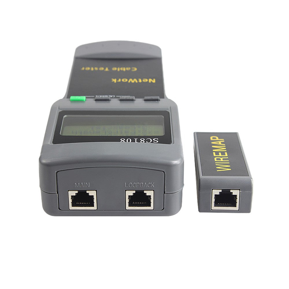 SC8108 Multifunctional Portable LCD Digital Display Network Tester LAN Phone Cable Meter - Black