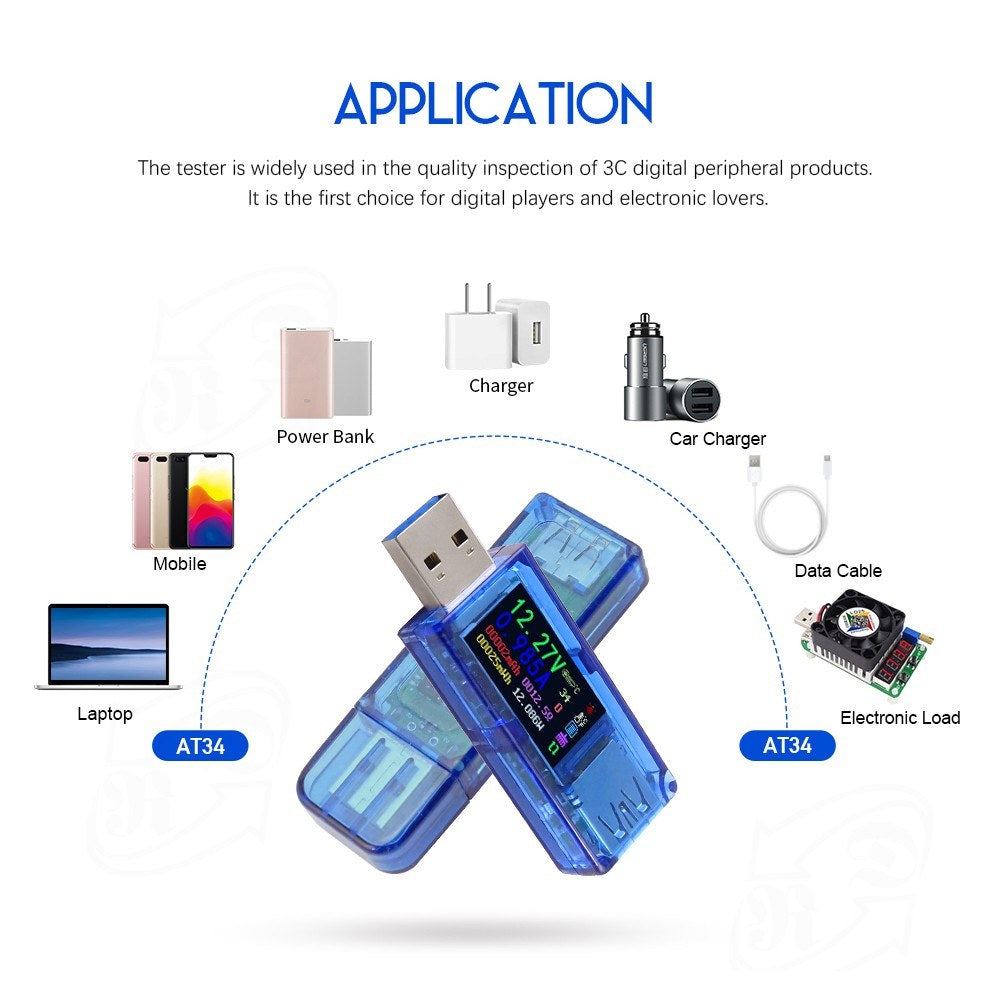LCD Display Voltage Current Power Battery Charge Measuring Meter USB Tester
