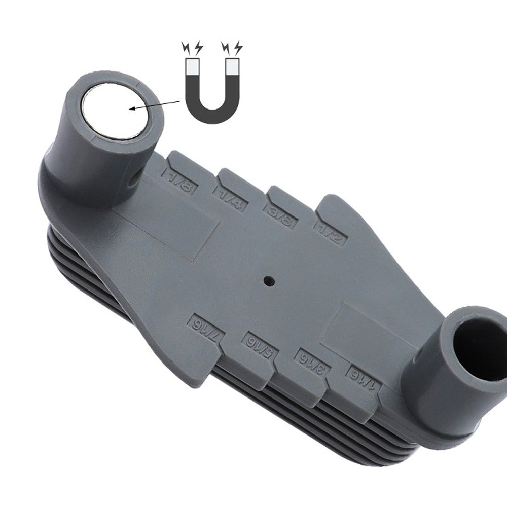 Center Scriber with Magnet Multifunctional Inch Center Offset Line Marking Gauge Scribe Tool - Grey