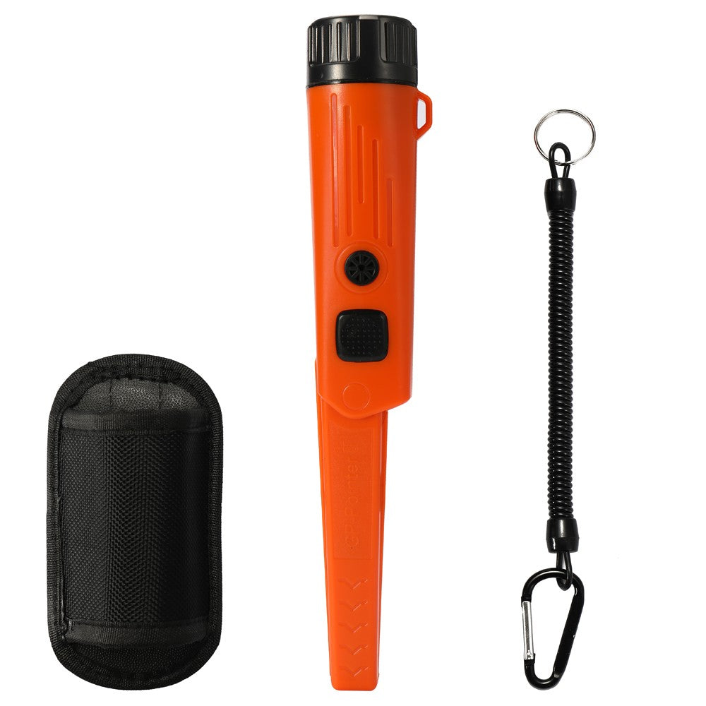 Waterproof Handheld Metal Detector with LED Light Treasure Archaeological Gold Locator Pointer - Orange