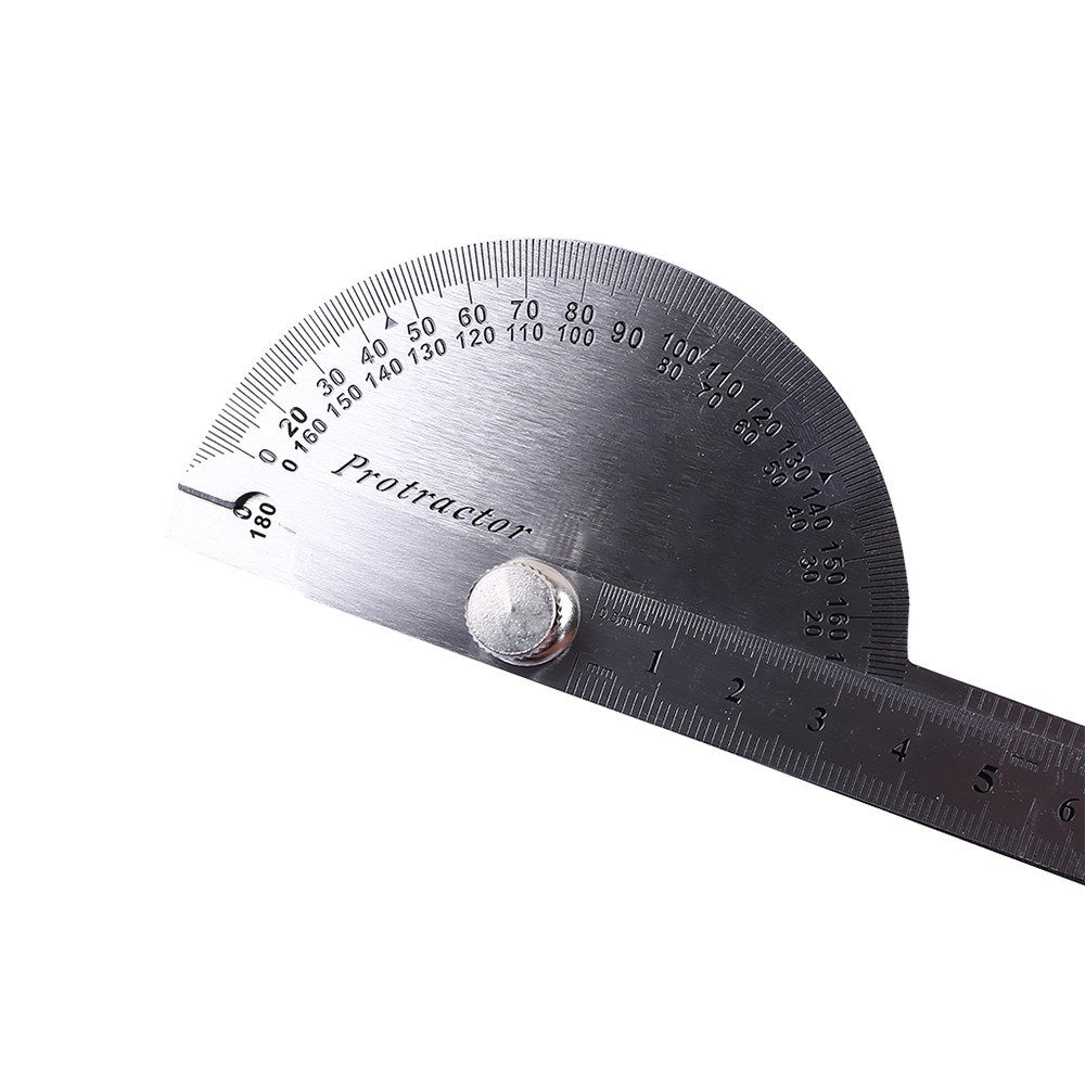 Stainless Steel 180 Degree Protractor Angle Finder Rotary Woodworking Measuring Ruler - Double Arms, 300mm/11.81in