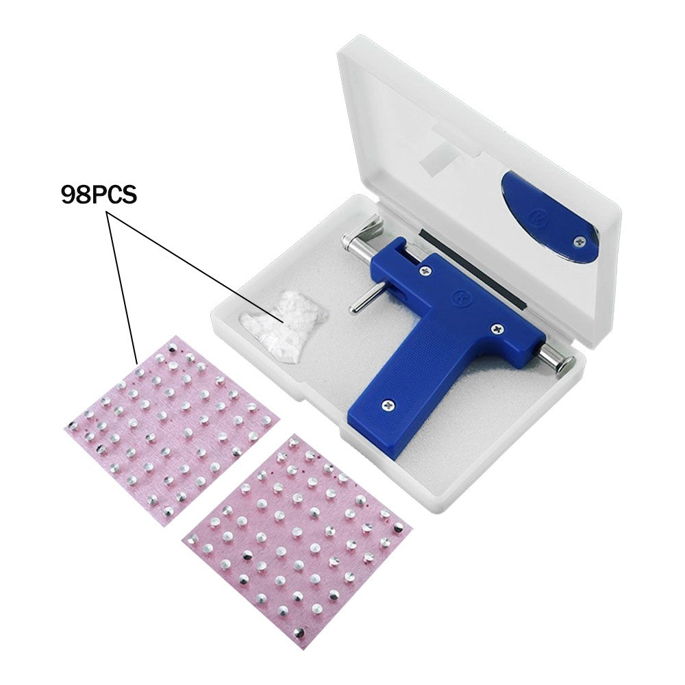 Professional Ear Nose Navel Piercing Machine with Ears Studs Tools Stainless Steel Body Piercing Tool Kit - Type 2