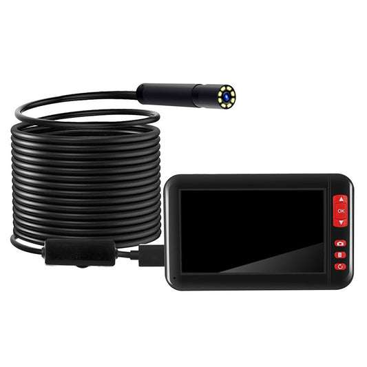 P20 Industrial Endoscope Borescope Inspection Camera Built-in 8pcs LEDs 8mm Lens with 4.3 Inch High-definition 1080P Display Screen - 2M Hard Wire