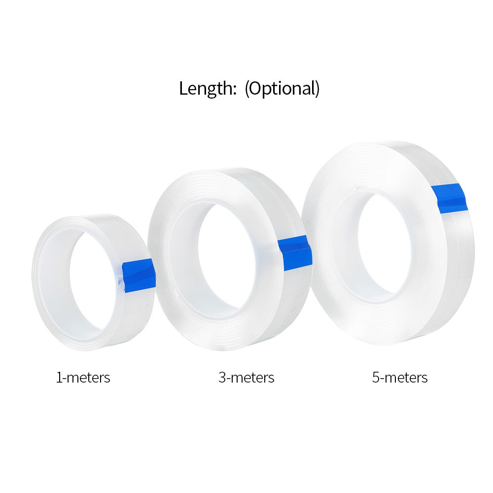 Double-sided Tape Adhesive Tape Washable Adhesive Tape Nano Tape Reusable Adhesive Silicone Tape - Length: 5m