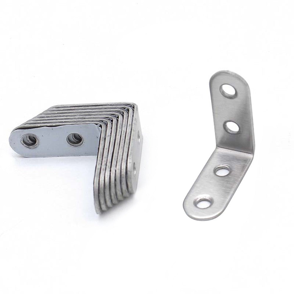 8Pcs Stainless Steel 90 Degree Angle L Shaped Shelf Bracket Corner Brace Right Angle Fastener with Screws - 8Pcs