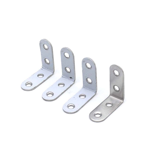 8Pcs Stainless Steel 90 Degree Angle L Shaped Shelf Bracket Corner Brace Right Angle Fastener with Screws - 4Pcs