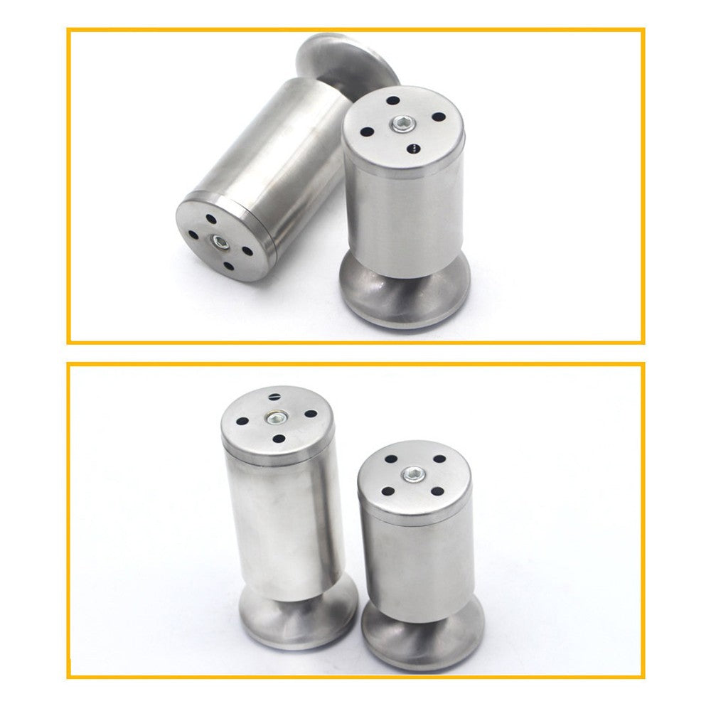 Stainless Steel Furniture Legs Adjustable Height Cabinet Legs Worktop TV Desk Table Sofa Feet - 200mm