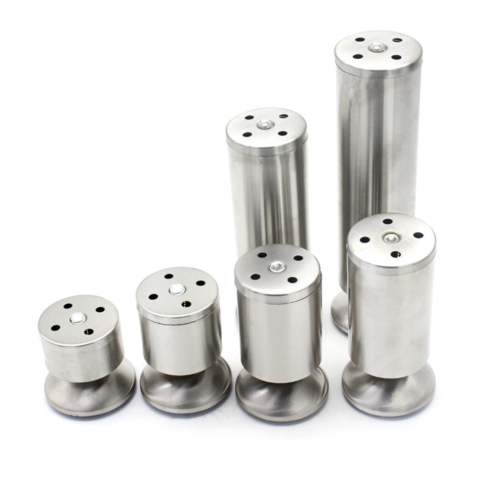 Stainless Steel Furniture Legs Adjustable Height Cabinet Legs Worktop TV Desk Table Sofa Feet - 60mm