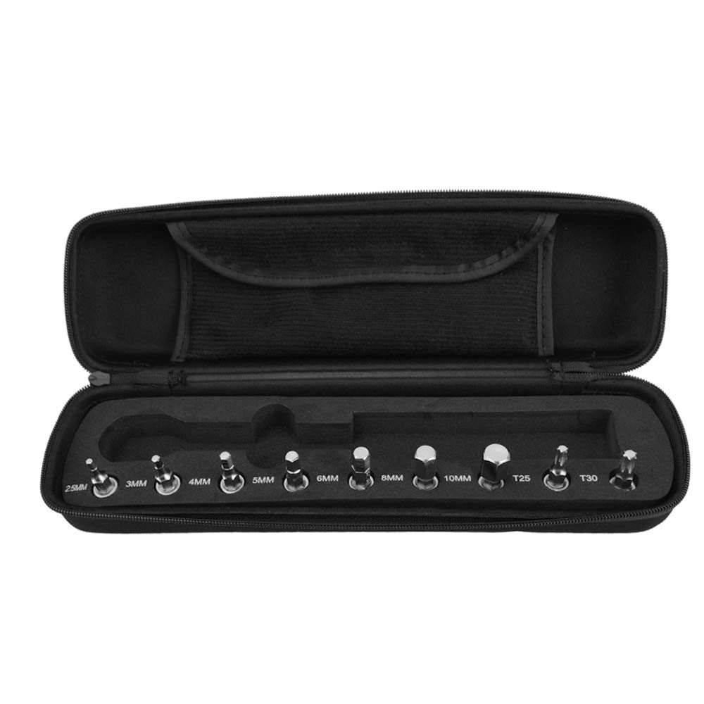 DR 1-25Nm Mini Adjustable Bike Torque Wrench Set Bicycle Fixing Tools Kit Ratchet Mechanical Torque Spanner Manual Wrenches - Silver/Black