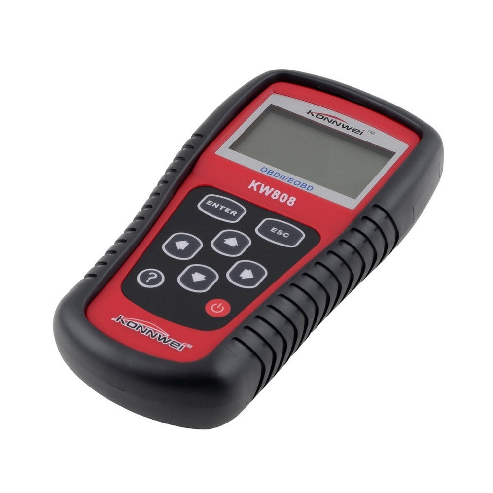 KW808 OBDII / EOBD Auto Engine Fault Diagnostic Scanner Code Reader Work for US/Asian/European Vehicles - Red/Black