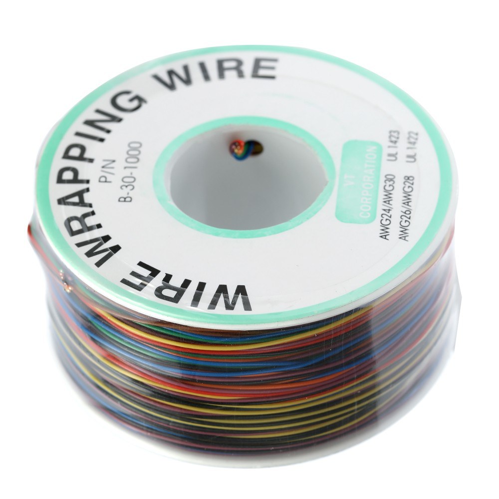 Colored Insulated 30-1000 30AWG Wire Wrapping Cable Wrap Reel 250M 8-Wire