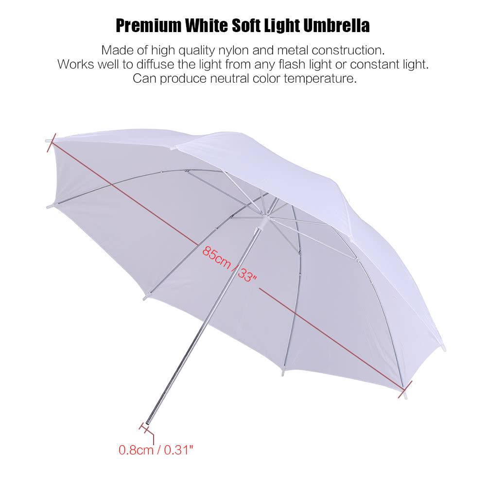 Photo Studio Lighting Kit Set Light Stand White Soft Light Umbrella 45W Light Bulb Swivel Light Socket - US Plug