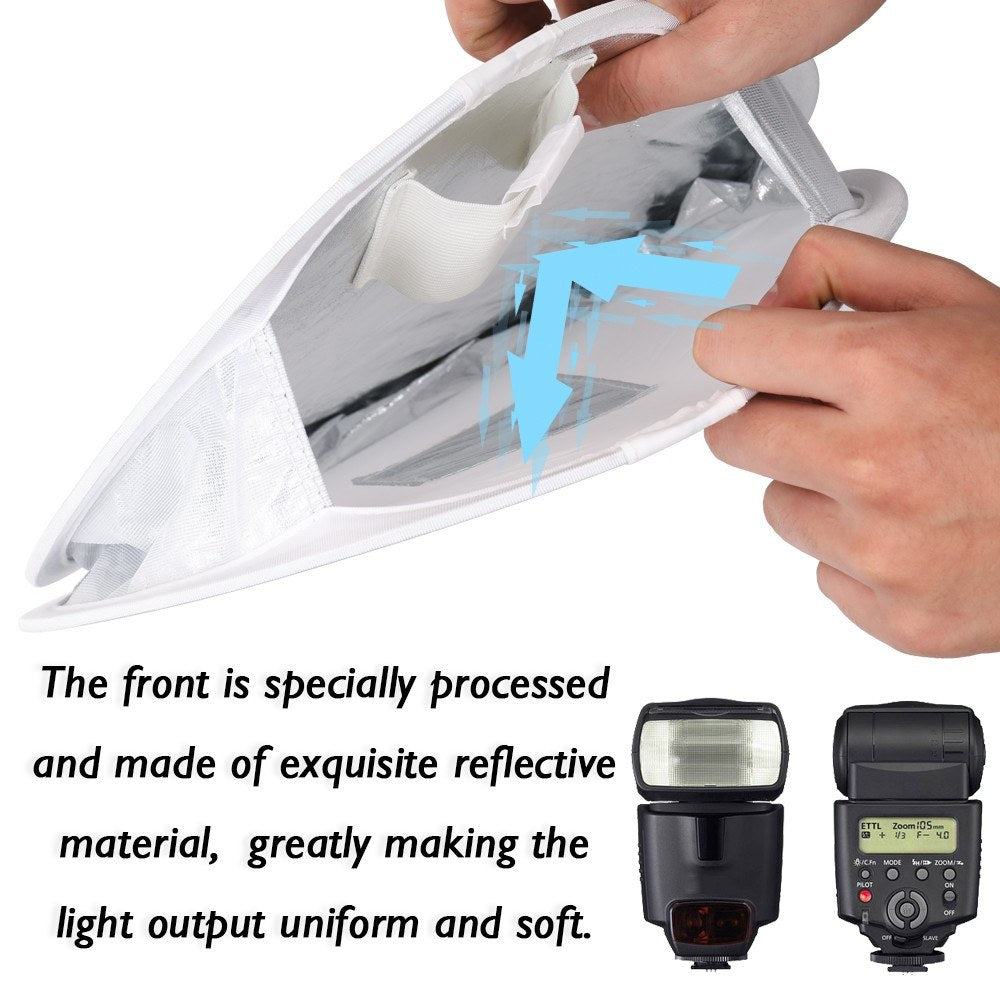 12in Mini Portable Round On-camera Flash Diffuser Easy-fold Design Softbox for Flash Speedlite