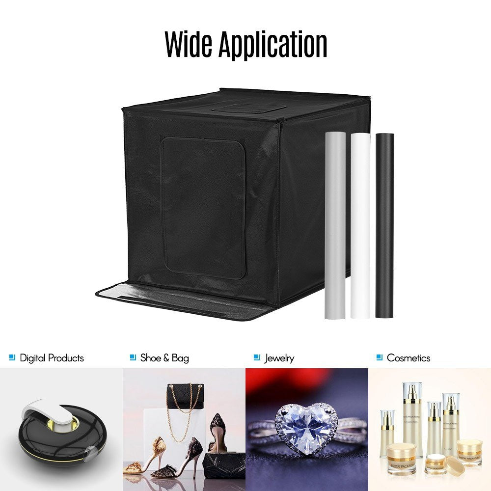 Shooting Tent kit Photo Box 24*24*24 Inch Adjustable Brightness Table Top Photography Light Box - EU Plug