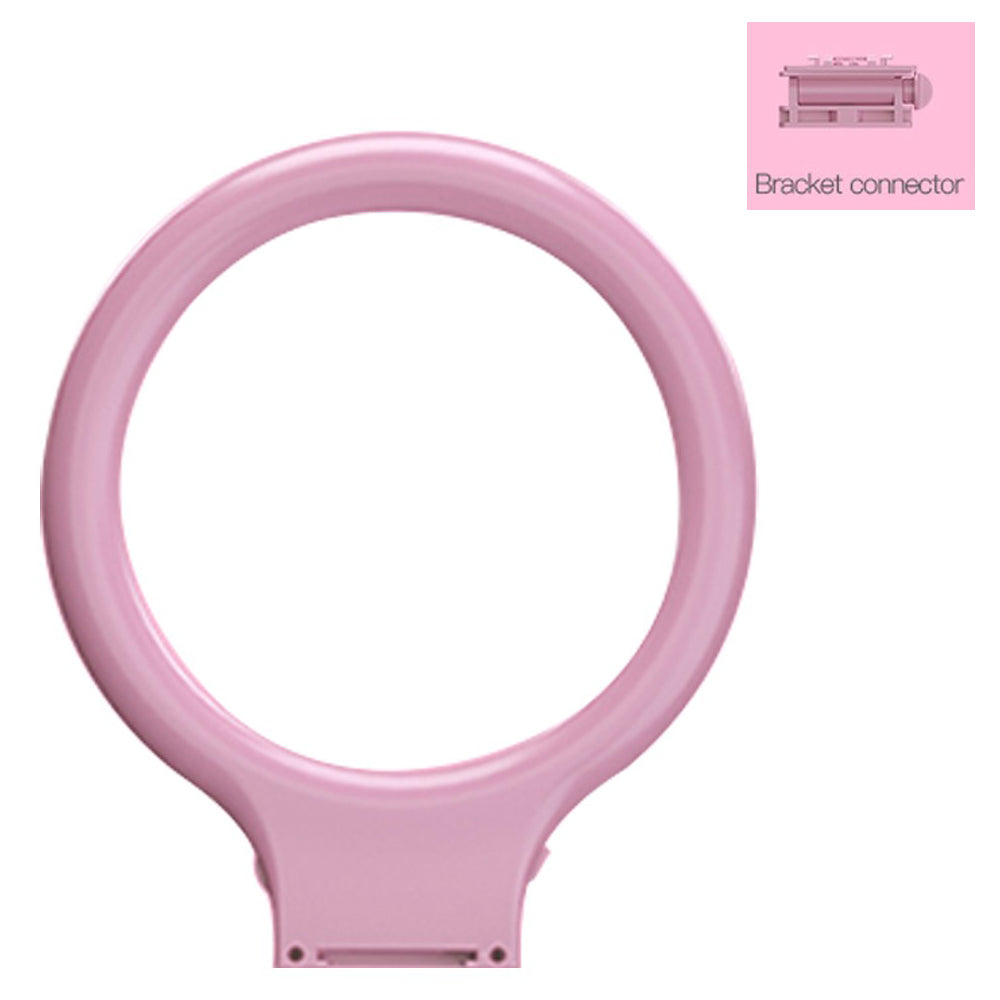 DC 5V 16.7W Fill Light Selfie Camera Lamp USB Powered Adjustable Brightness Dimmable - Pink/with Bracket