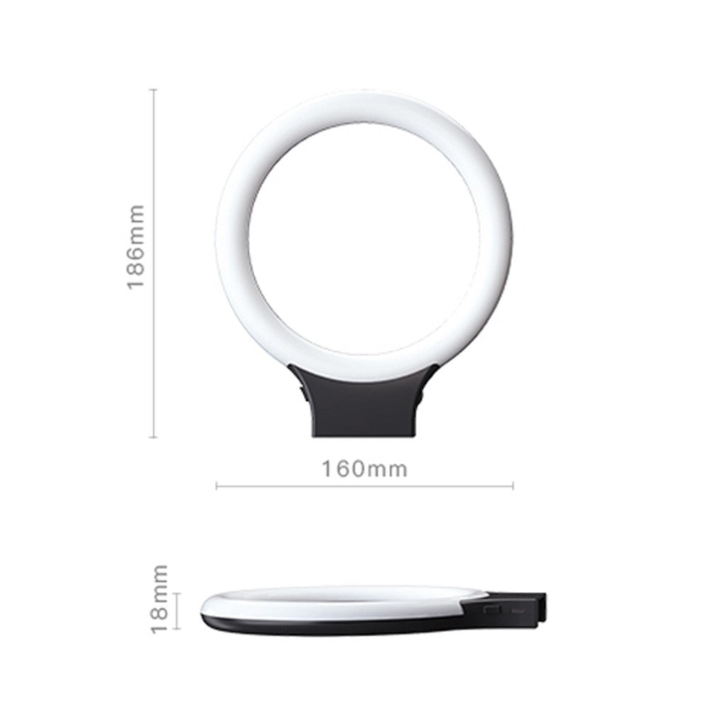 DC 5V 16.7W Fill Light Selfie Camera Lamp USB Powered Adjustable Brightness Dimmable - White/with Clip
